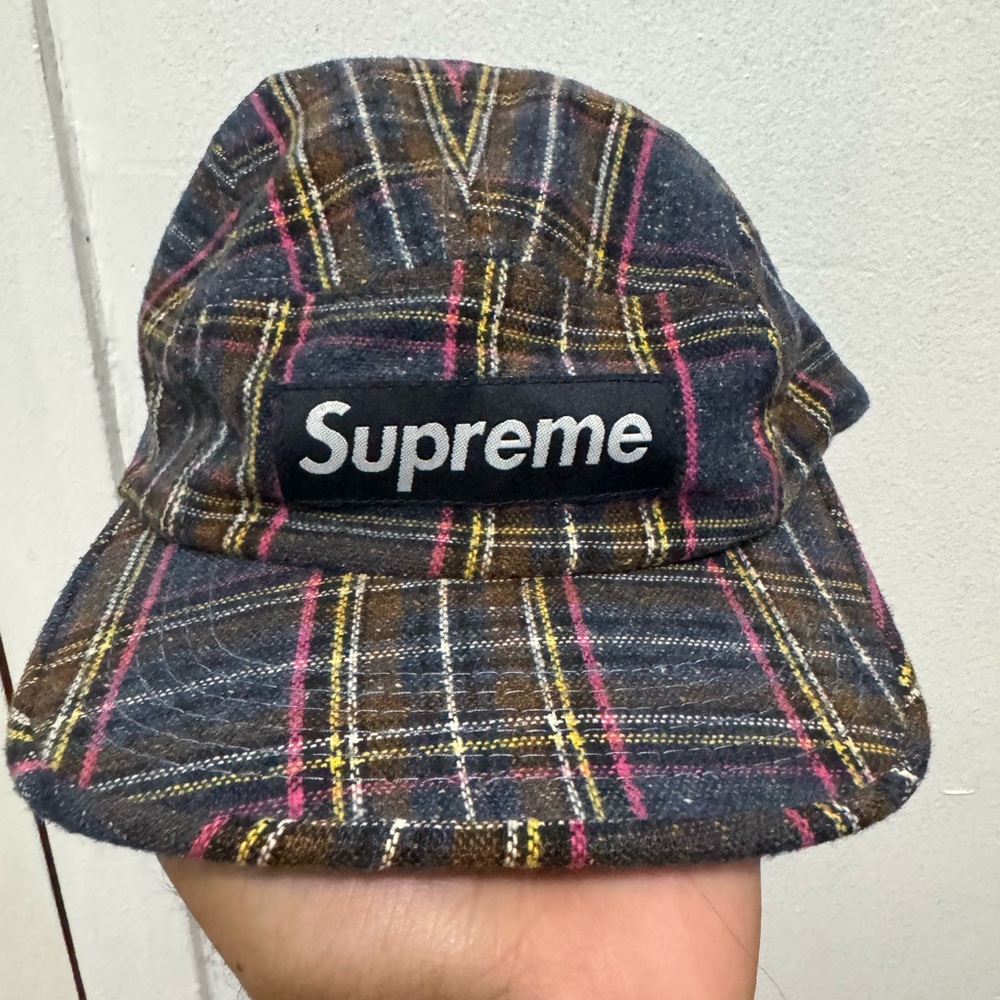 2008 supreme plaid 5-panel hat